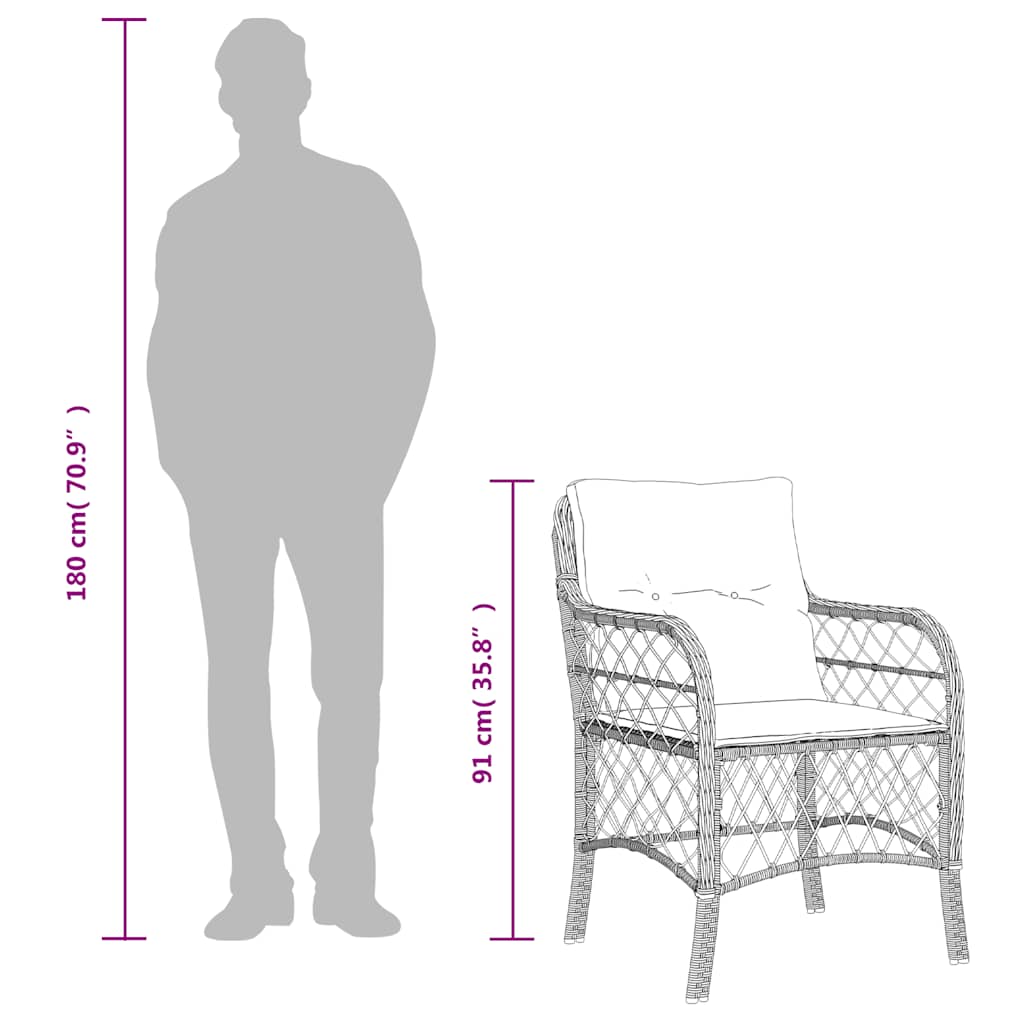 Ensemble à manger de jardin coussins 5pcs Noir Résine tressée