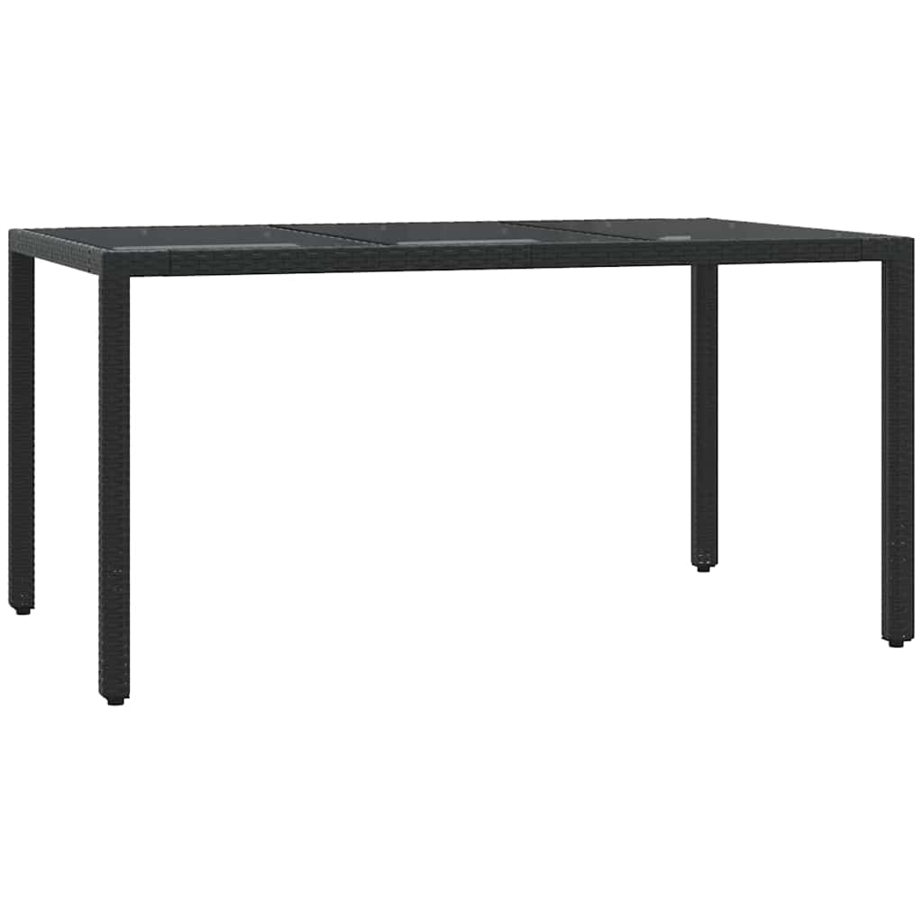 Ensemble à manger de jardin coussins 7pcs Noir Résine tressée