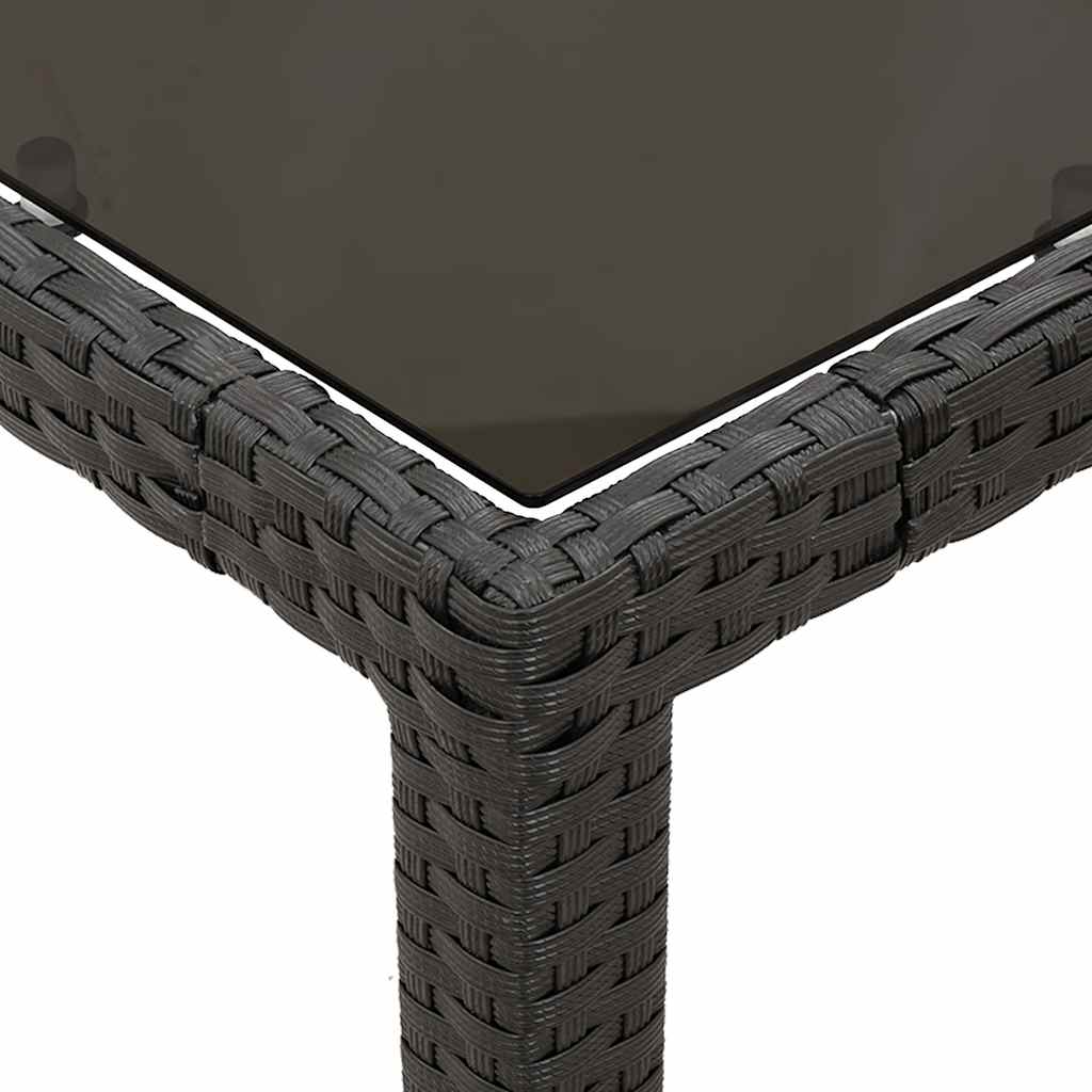 Ensemble à manger de jardin coussins 7pcs Noir Résine tressée