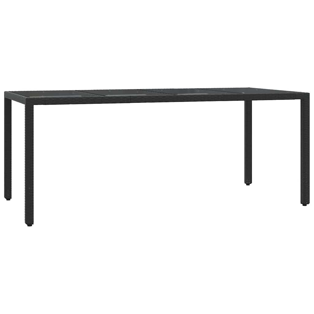 Ensemble à manger de jardin coussins 7pcs Noir Résine tressée