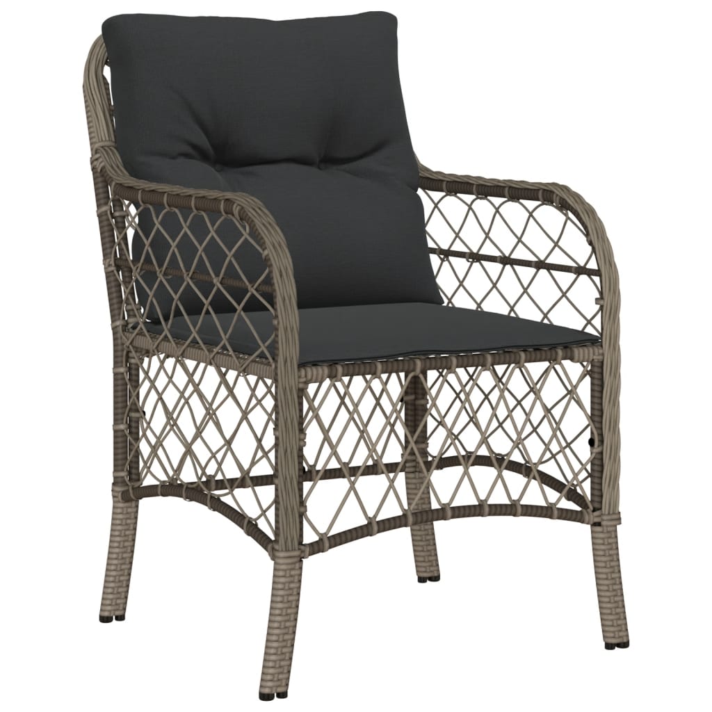 Ensemble à manger de jardin 5 pcs coussins gris résine tressée
