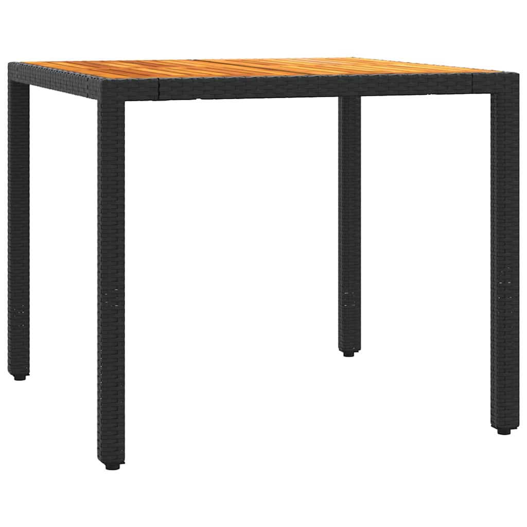 Ensemble à manger de jardin coussins 5pcs Noir Résine tressée