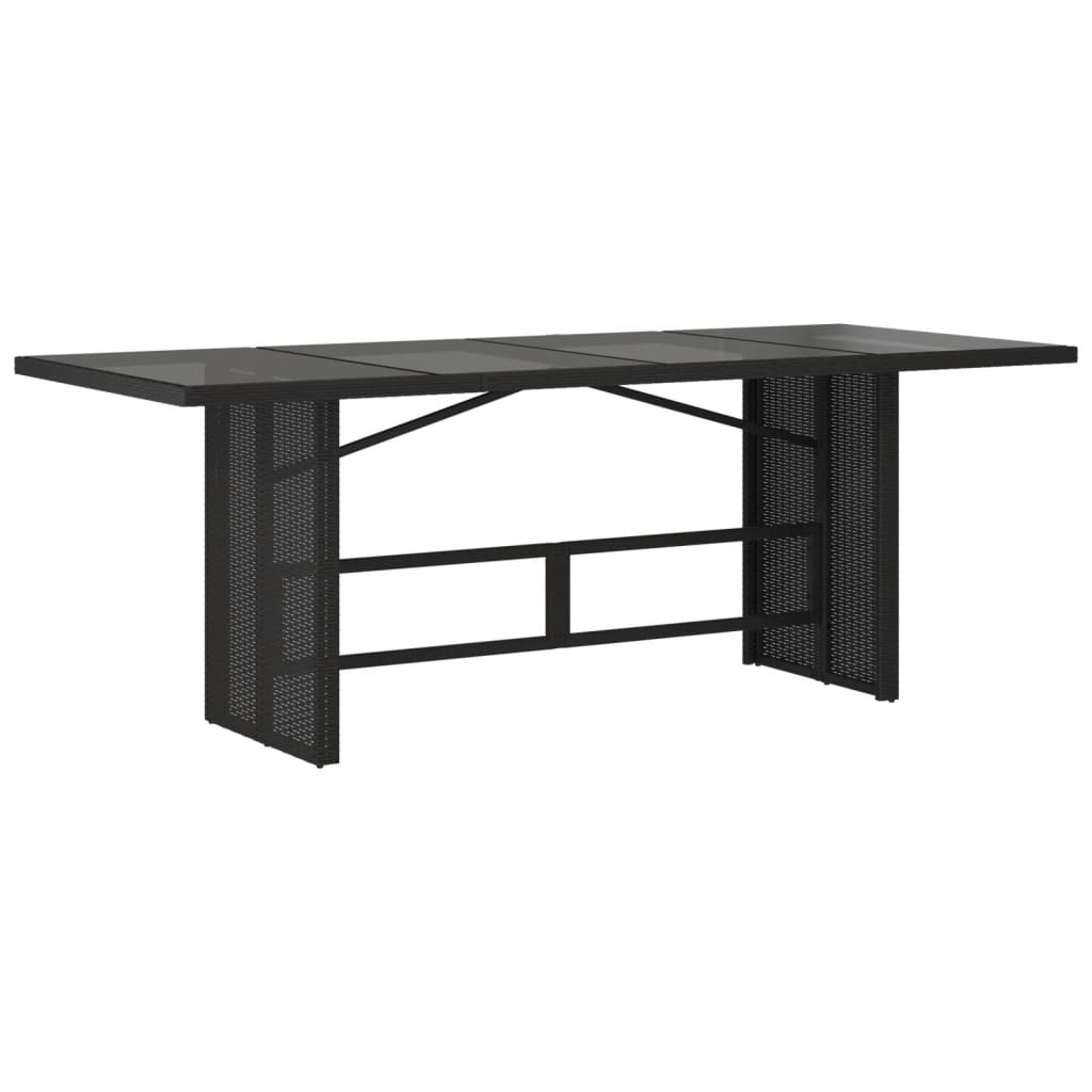 Ensemble à manger de jardin coussins 7pcs Noir Résine tressée