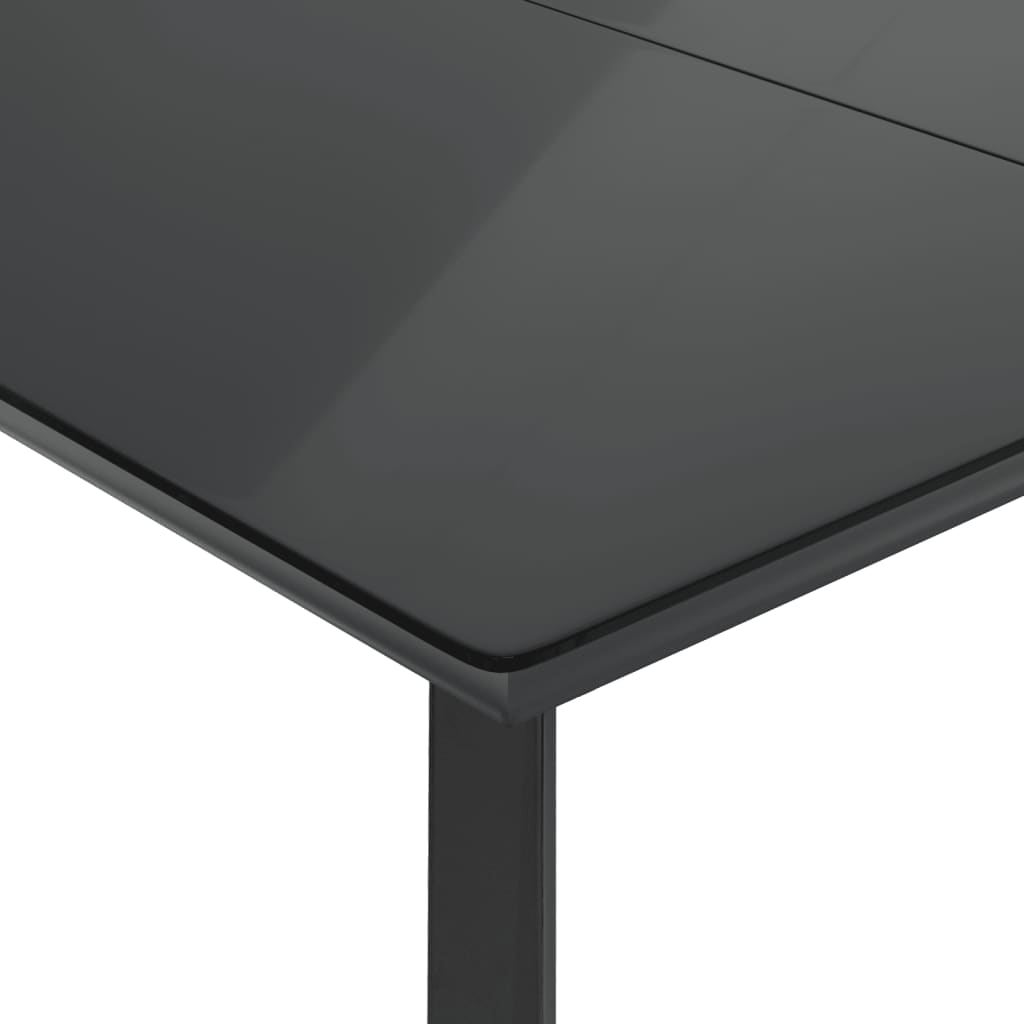 Ensemble de bistro 3 pcs avec coussins noir résine tressée