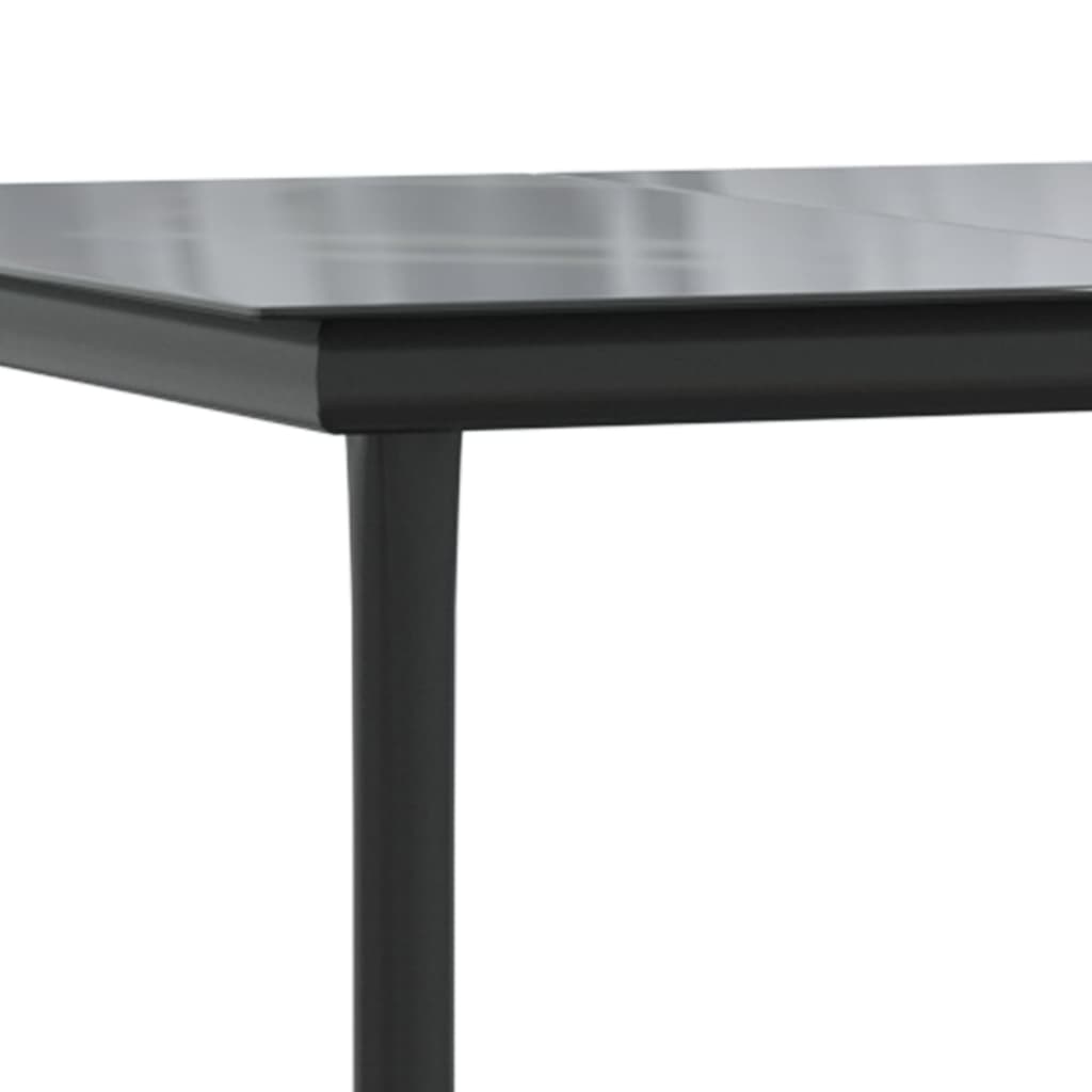 Ensemble à manger de jardin coussins 5pcs Noir Résine tressée