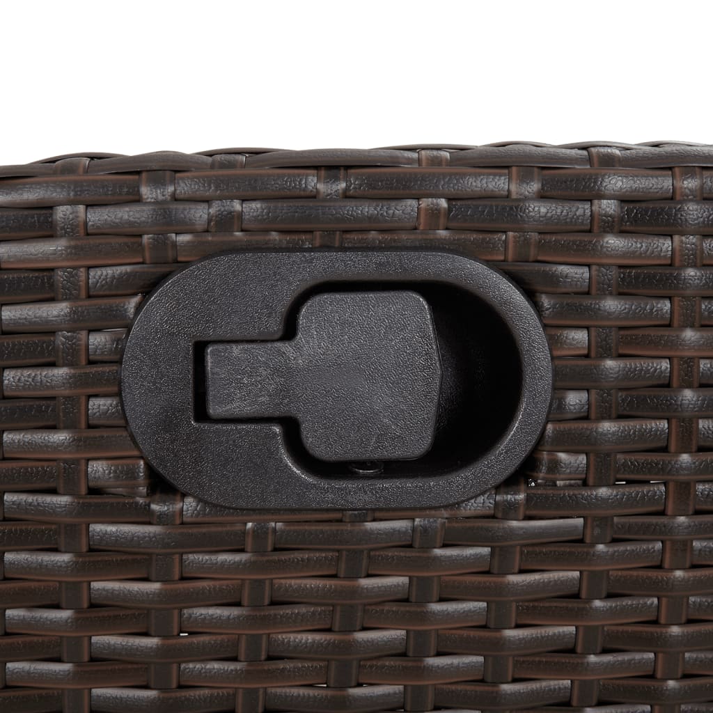 Ensemble à manger de jardin 3 pcs et coussins marron poly rotin