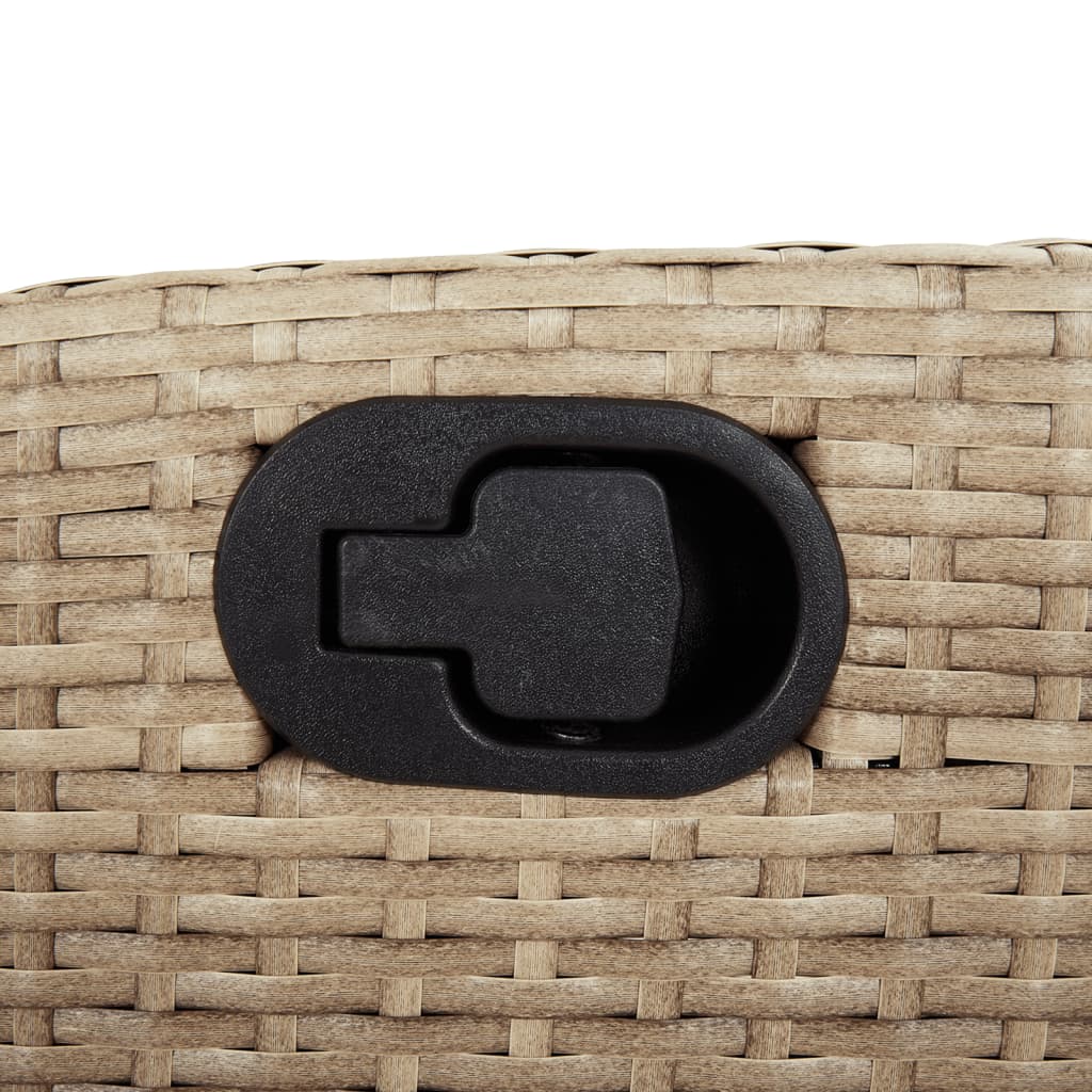 Ensemble à manger de jardin avec coussins 5pcs Beige poly rotin