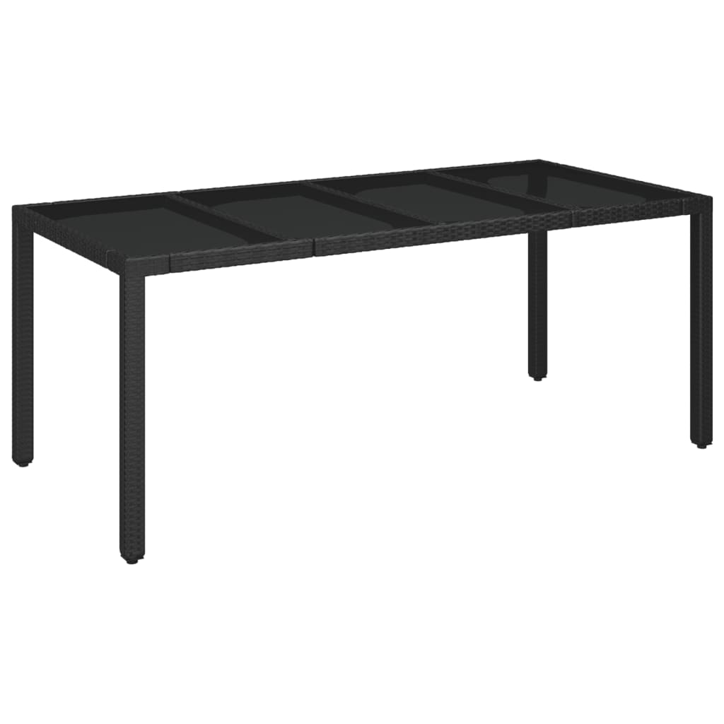 Ensemble à manger de jardin coussins 7pcs Noir Résine tressée