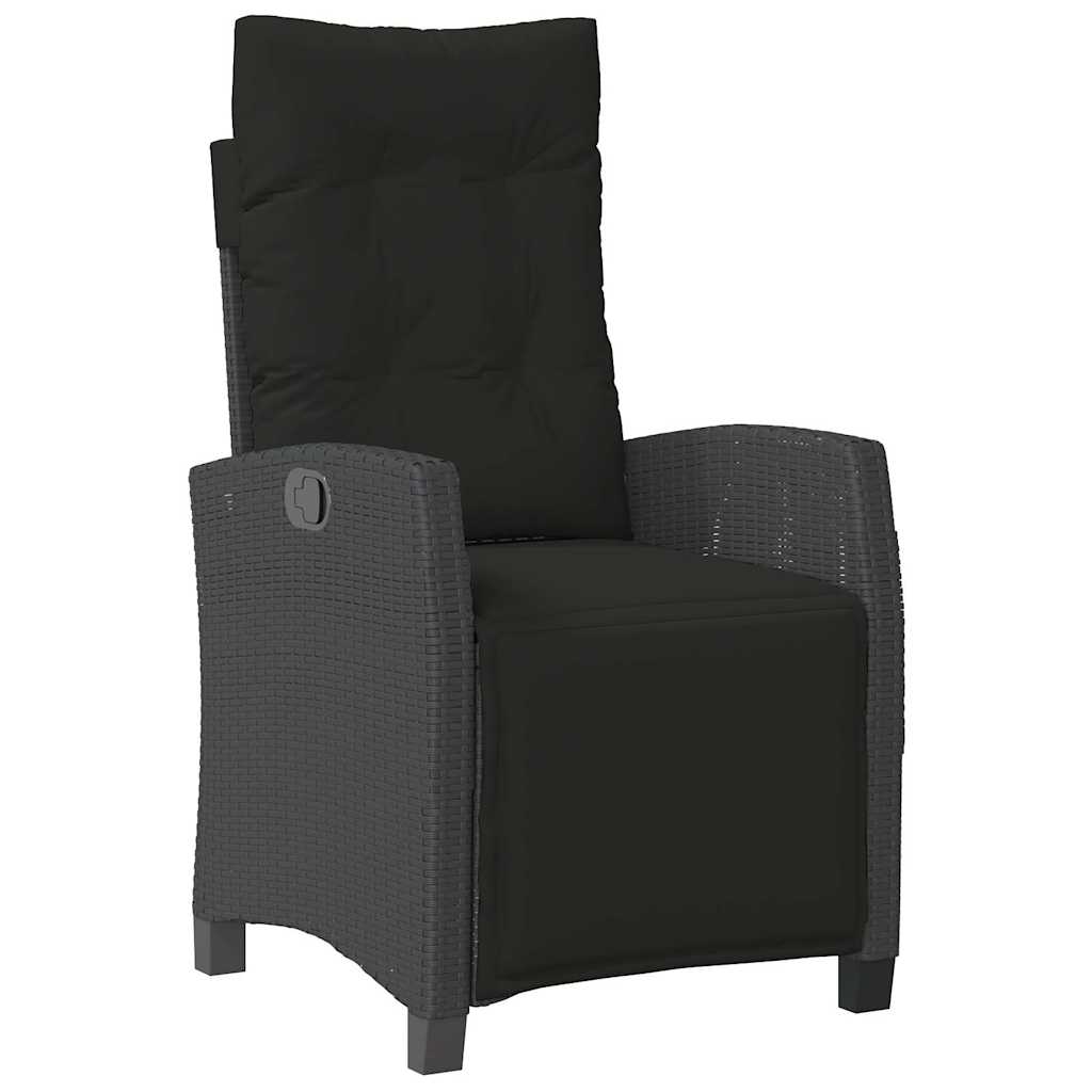 Ensemble à manger de jardin coussins 5pcs Noir Résine tressée