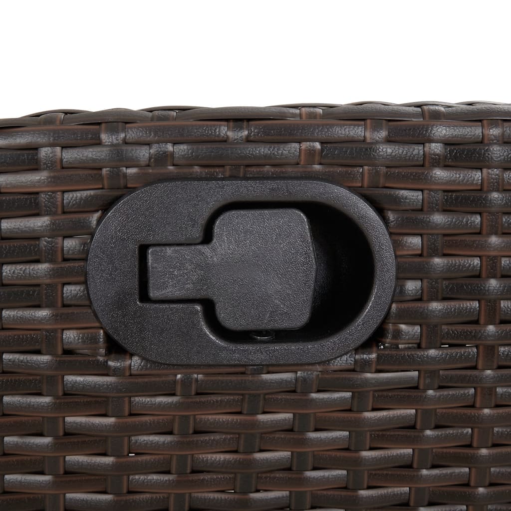 Ensemble à manger de jardin 5 pcs et coussins marron poly rotin