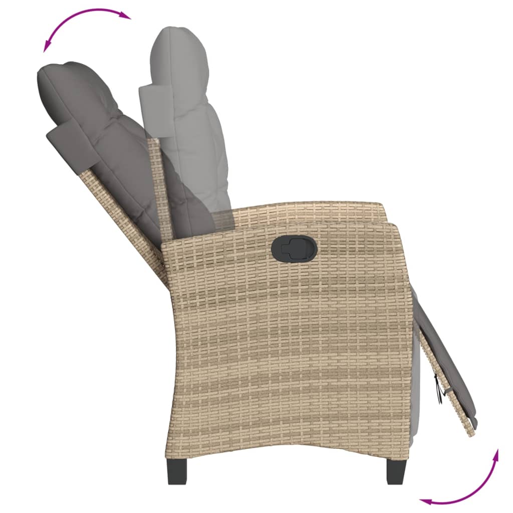 Ensemble à manger de jardin et coussins 3 pcs mélange beige