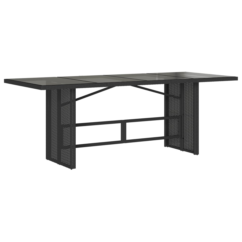 Ensemble à manger de jardin coussins 7pcs Noir Résine tressée