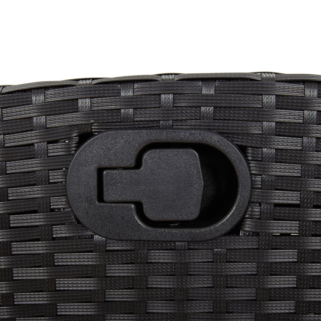 Ensemble à manger de jardin avec coussins 3 pcs Noir