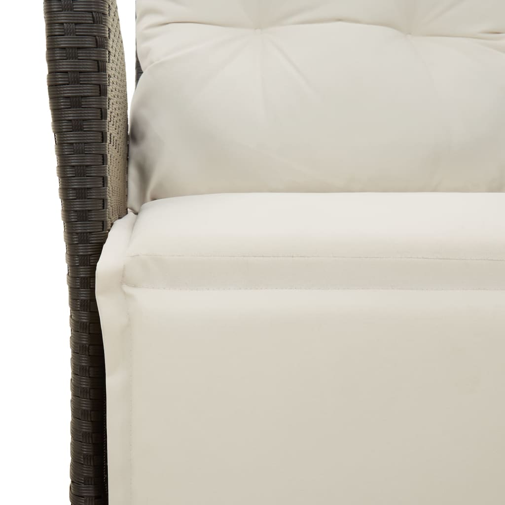 Ensemble à manger de jardin coussins 7pcs Noir Résine tressée