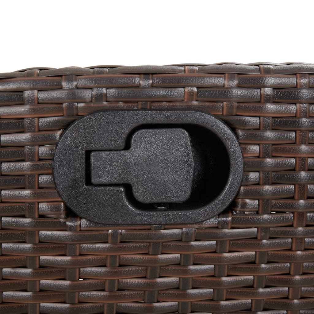 Ensemble à manger de jardin 3 pcs et coussins marron poly rotin