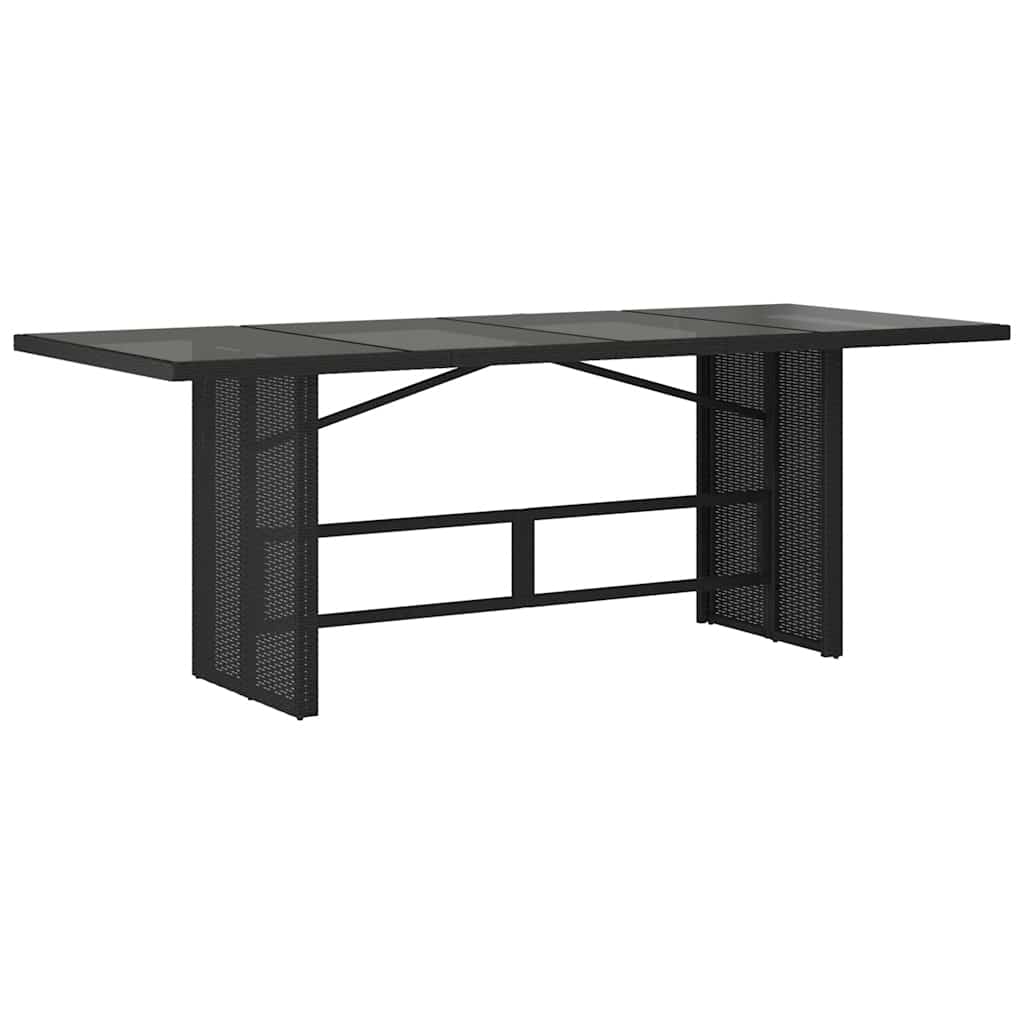 Ensemble à manger de jardin 9pcs coussins noir résine tressée