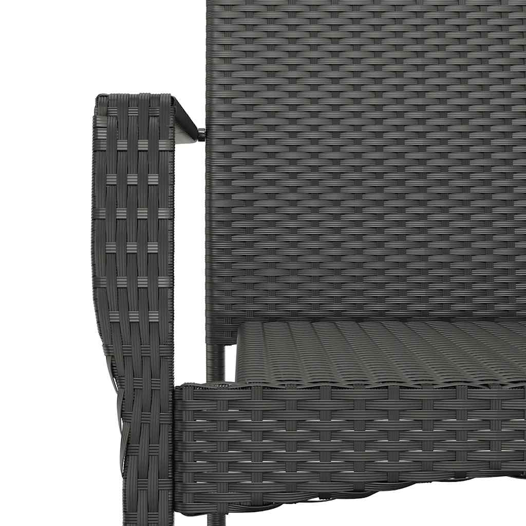 Ensemble à manger de jardin 9pcs coussins noir résine tressée
