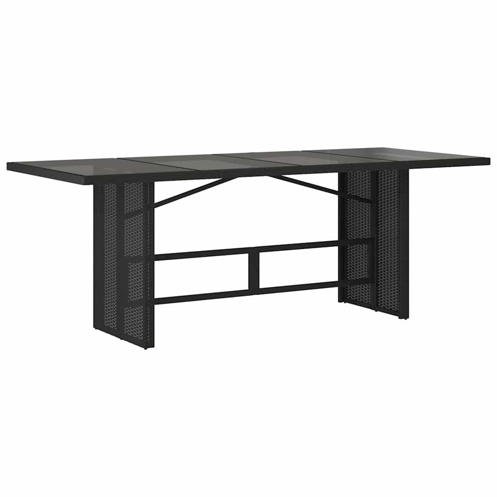 Ensemble à manger de jardin 9pcs coussins noir résine tressée