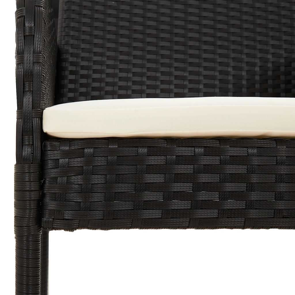 Ensemble à manger de jardin 9pcs coussins noir résine tressée