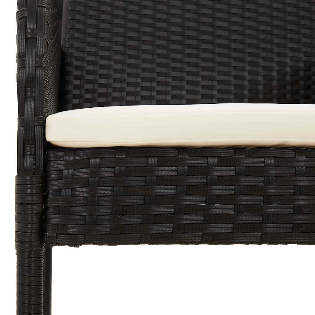 Ensemble à manger de jardin 9pcs coussins noir résine tressée