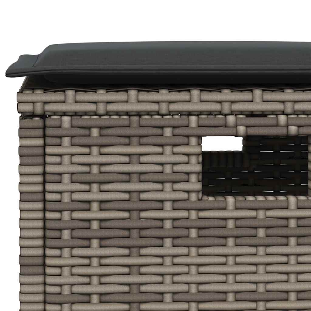 Ensemble de canapé de jardin 6 pcs avec coussins en forme de L gris résine tressée