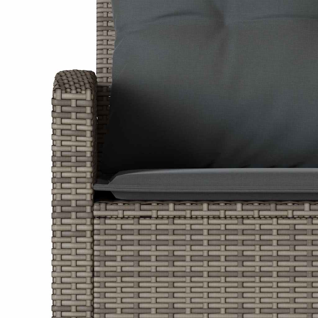 Ensemble de canapé de jardin 6 pcs avec coussins en forme de L gris résine tressée