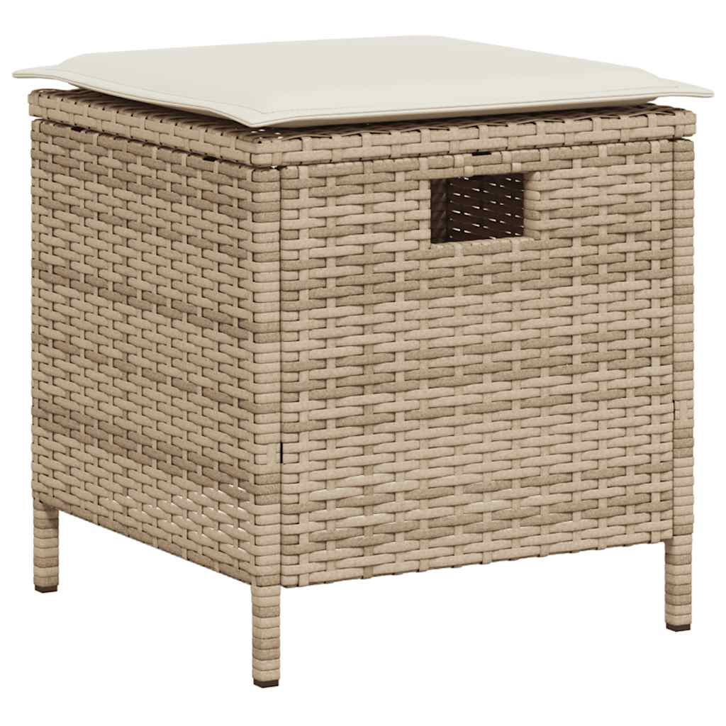 Ensemble de canapé de jardin 6 pcs avec coussins en forme de L beige résine tressée