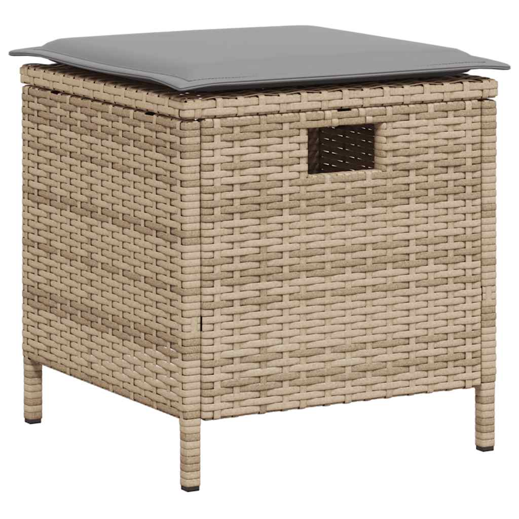 Ensemble de canapé de jardin 6 pcs avec coussins en forme de L beige résine tressée