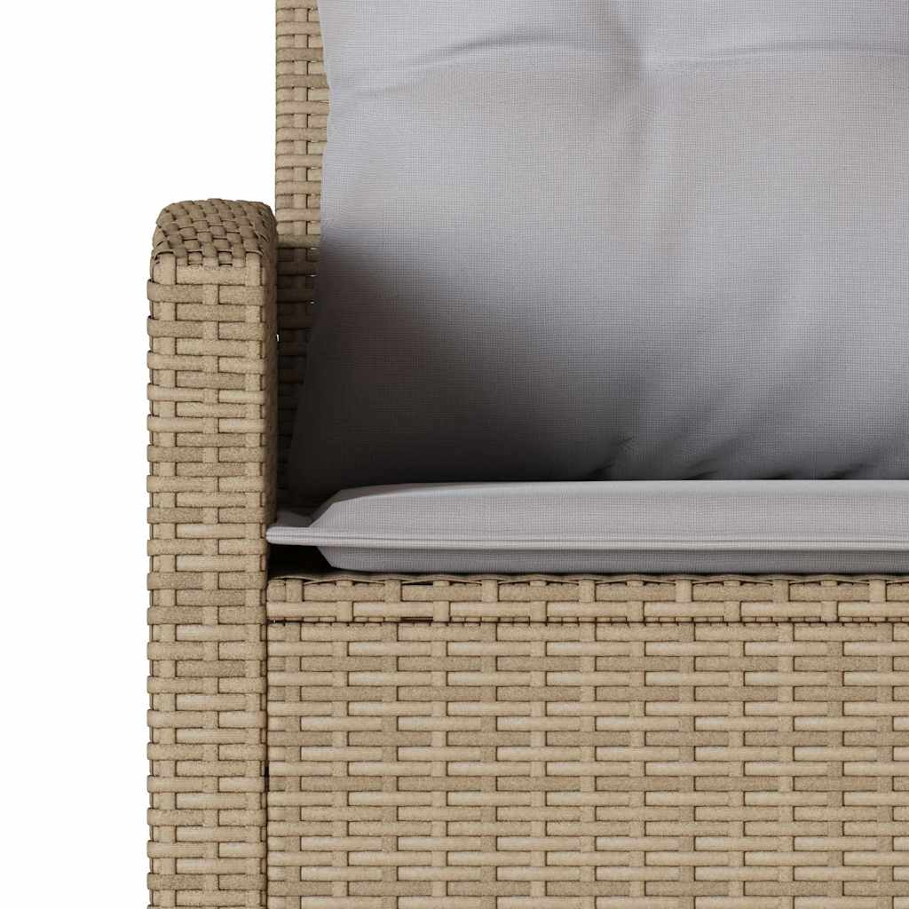 Ensemble de canapé de jardin 6 pcs avec coussins en forme de L beige résine tressée