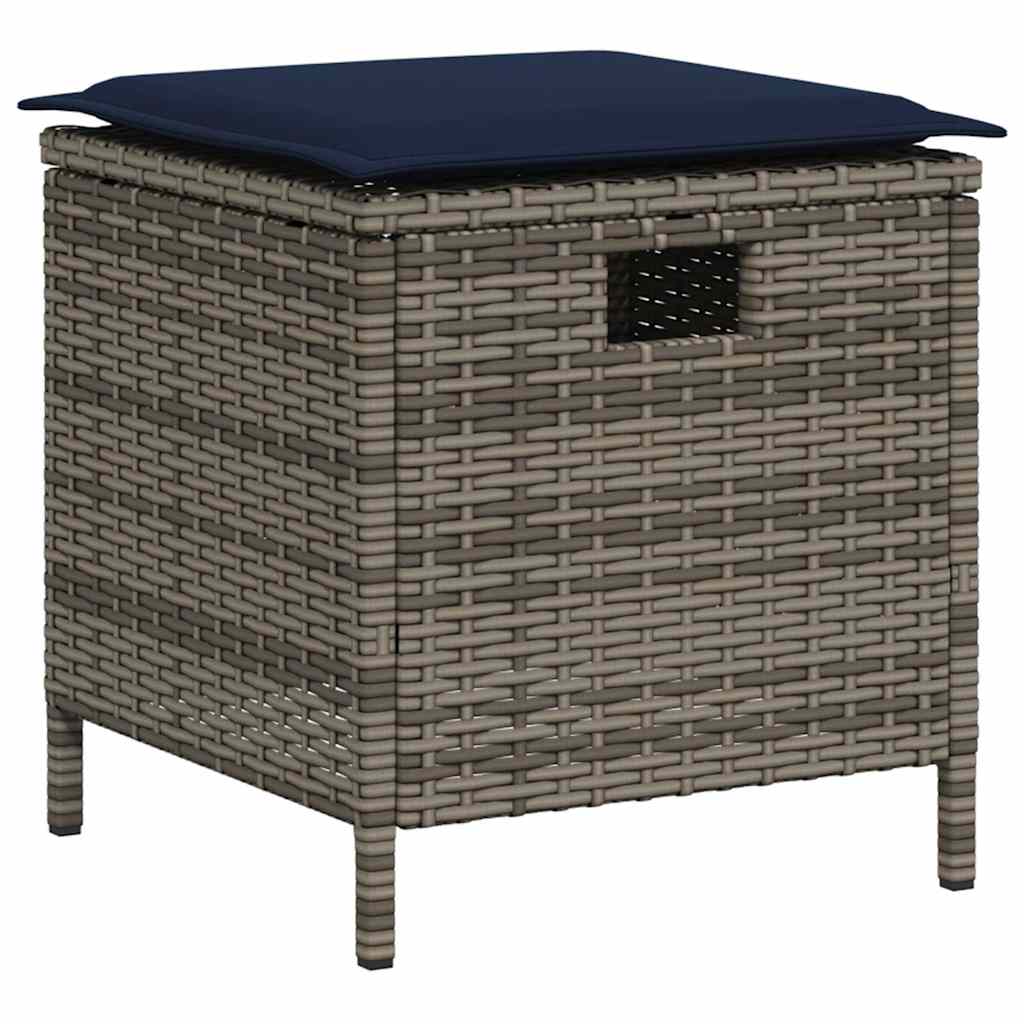 Ensemble de canapé de jardin 6 pcs avec coussins en forme de L gris résine tressée