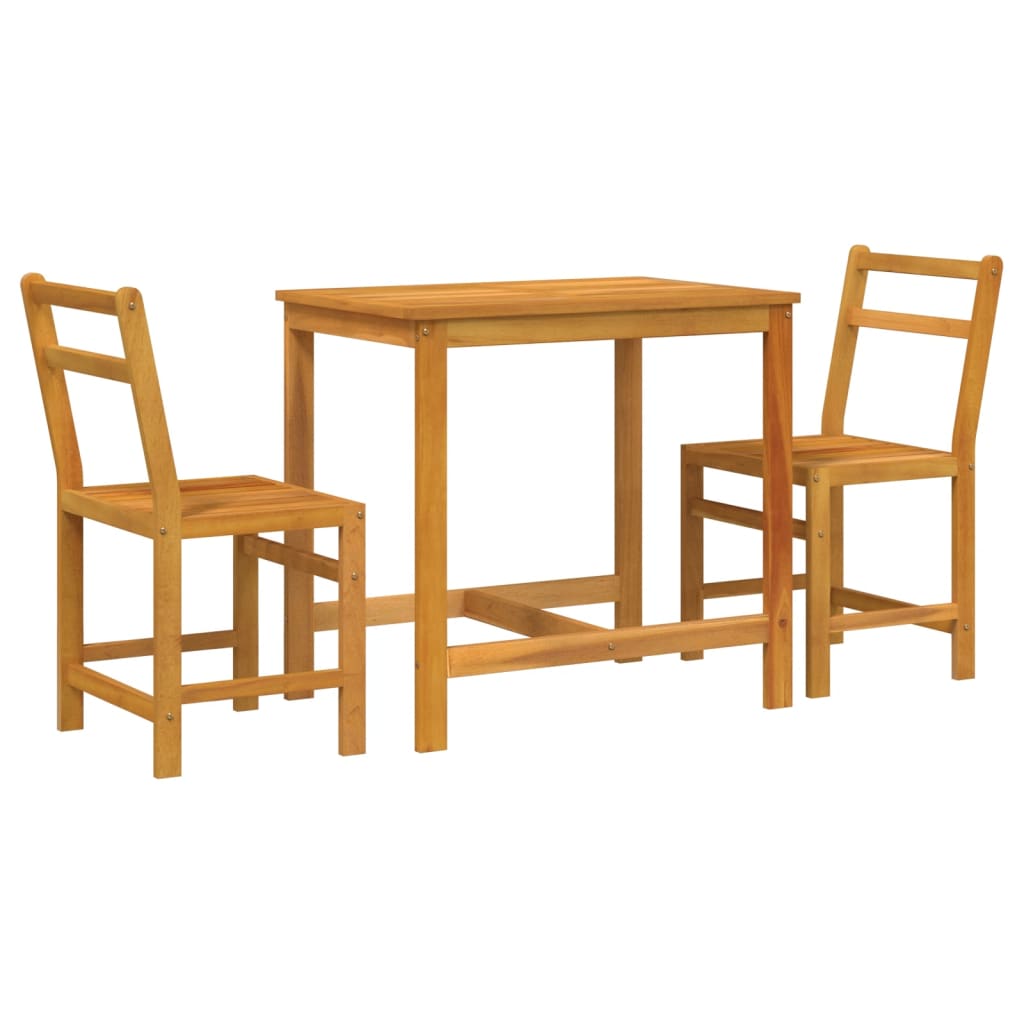 Ensemble de balcon 3 pcs bois d'acacia solide - XIOS