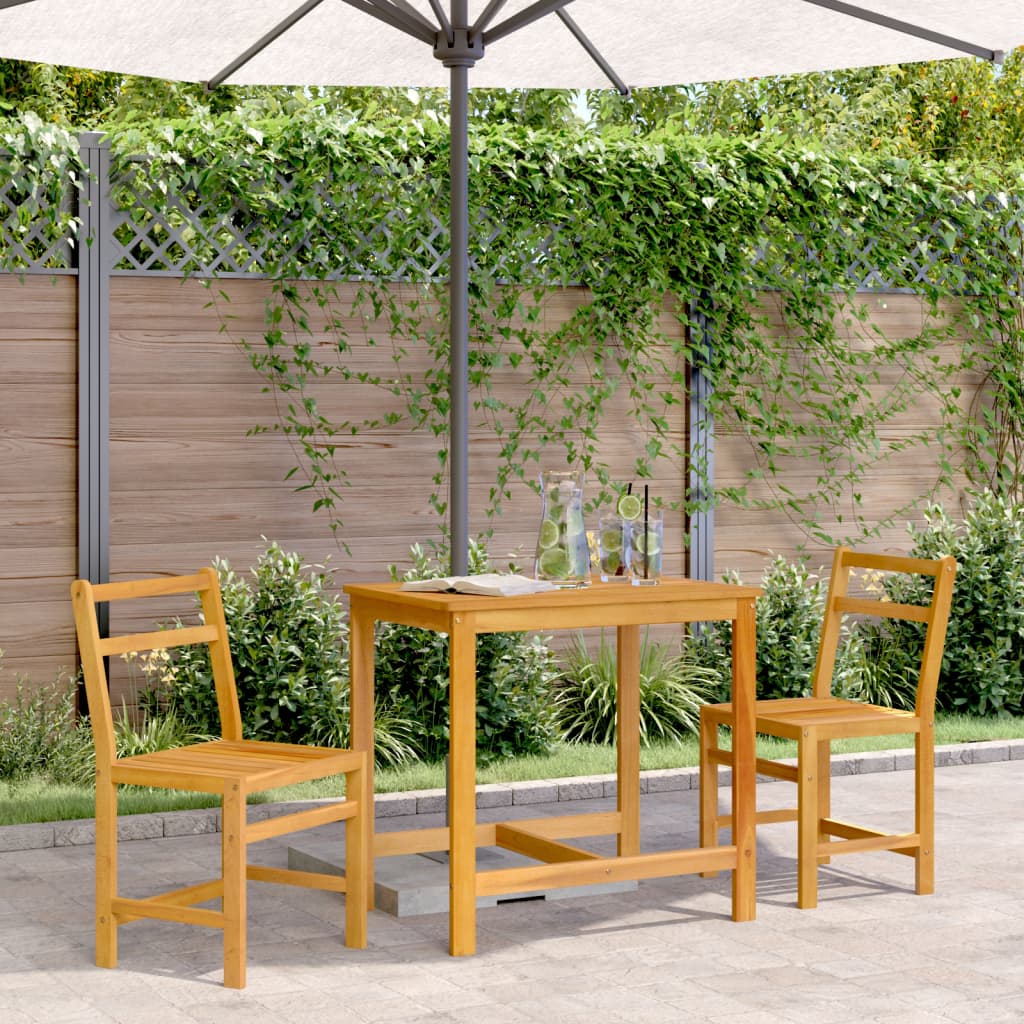 Ensemble de balcon 3 pcs bois d'acacia solide - XIOS