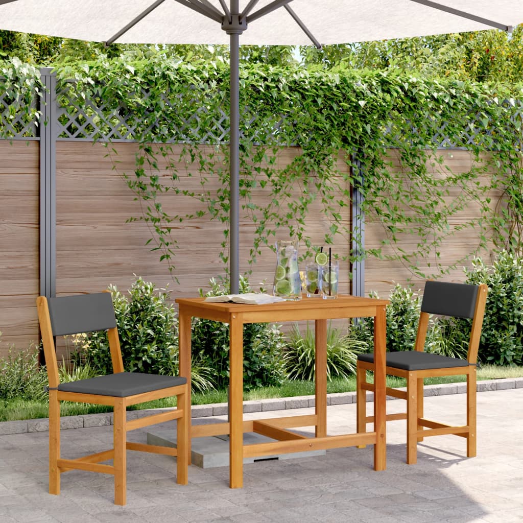 Ensemble de balcon avec coussins 3 pcs bois massif d'acacia - XIOS