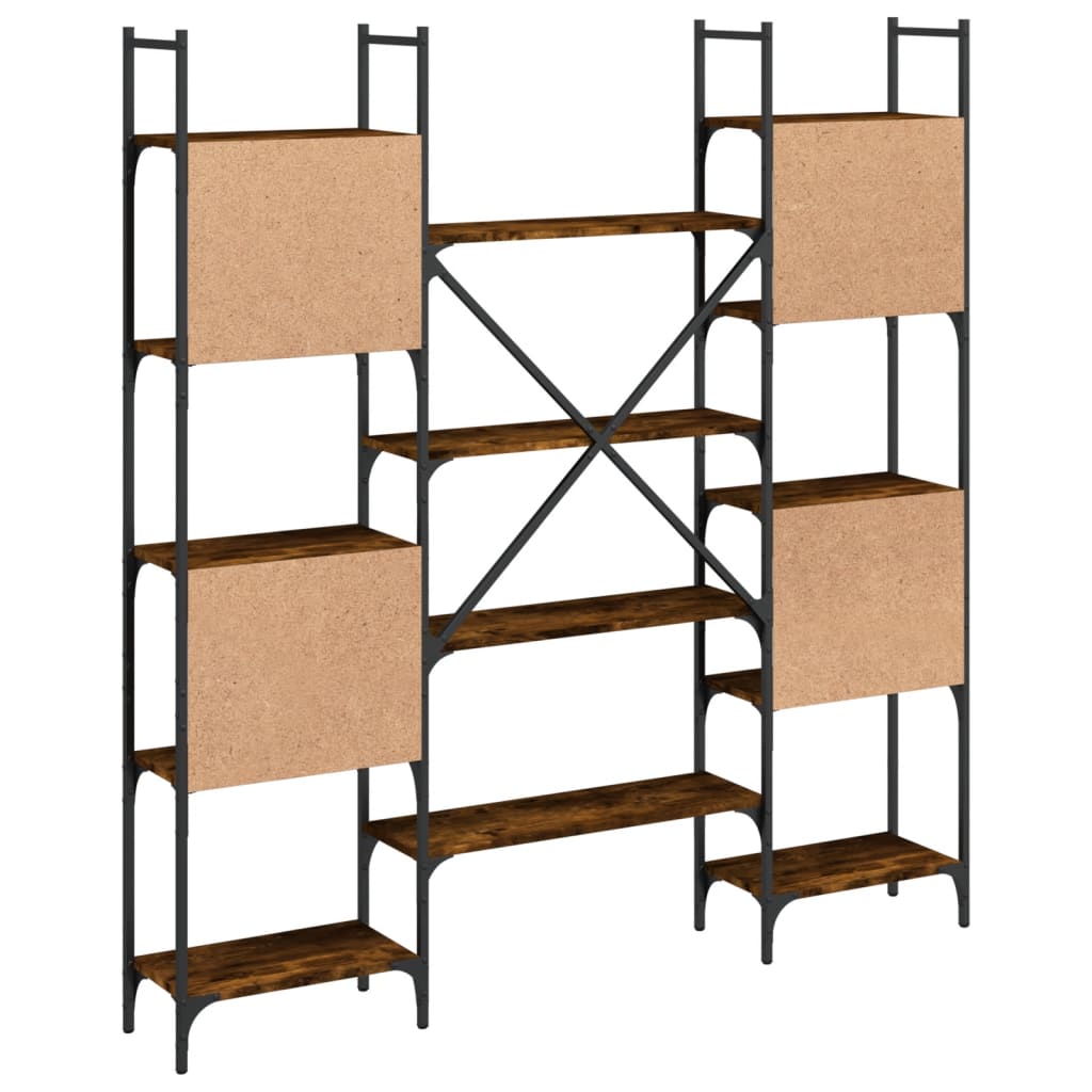 Bibliothèque chêne fumé 155,5x24x166,5 cm bois d'ingénierie - XIOS