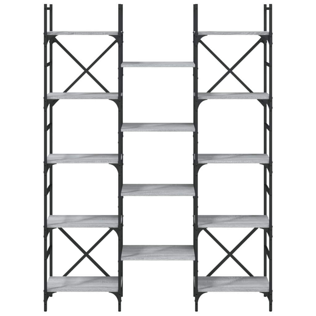 Bibliothèque sonoma gris 127,5x28,5x172,5 cm bois d'ingénierie - XIOS