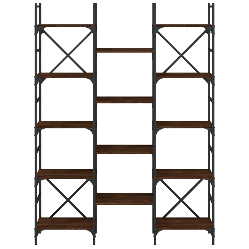 Bibliothèque chêne marron 127,5x28,5x172,5 cm bois d'ingénierie - XIOS