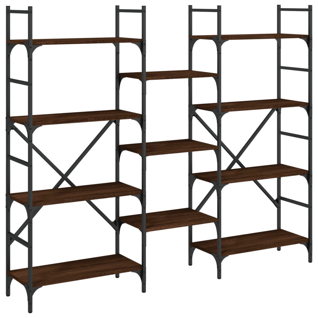 Bibliothèque chêne marron 160x28,5x136,5 cm bois d'ingénierie - XIOS