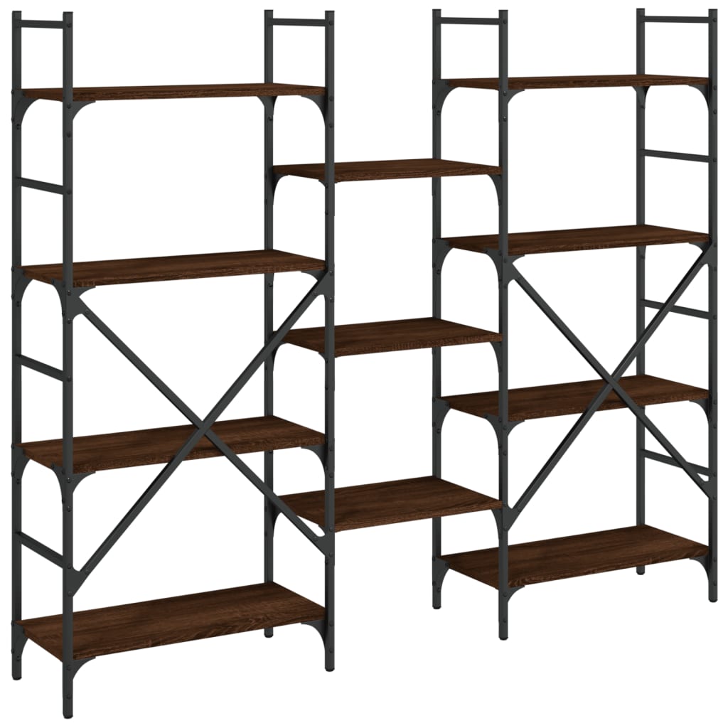 Bibliothèque chêne marron 160x28,5x136,5 cm bois d'ingénierie - XIOS