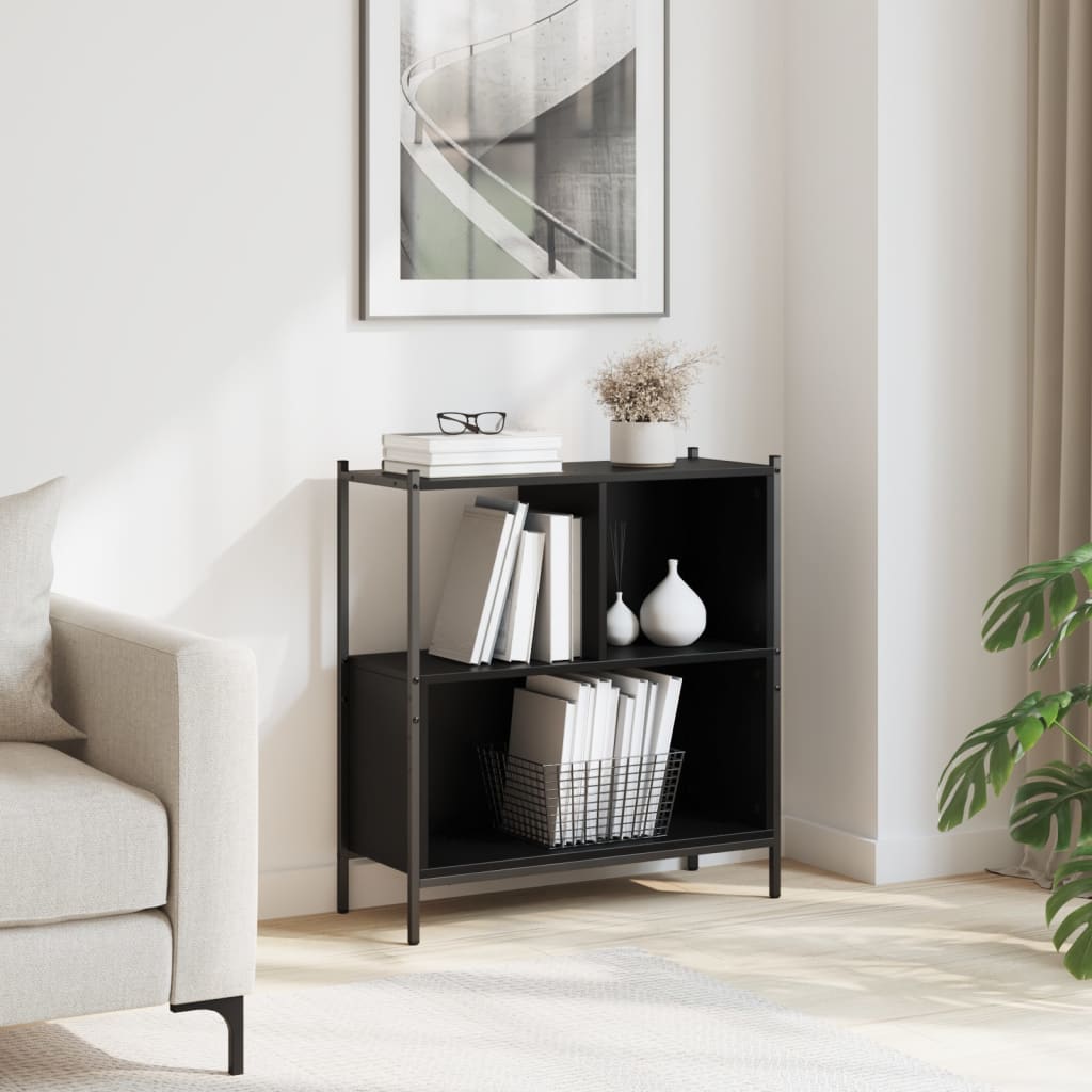 Bibliothèque noir 72x28x77,5 cm bois d'ingénierie - XIOS