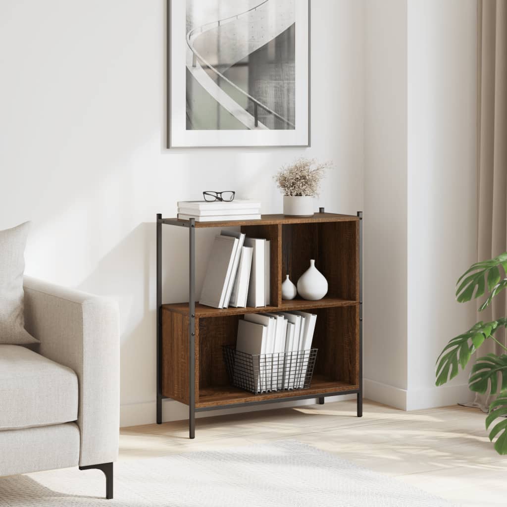 Bibliothèque chêne marron 72x28x77,5 cm bois d'ingénierie - XIOS