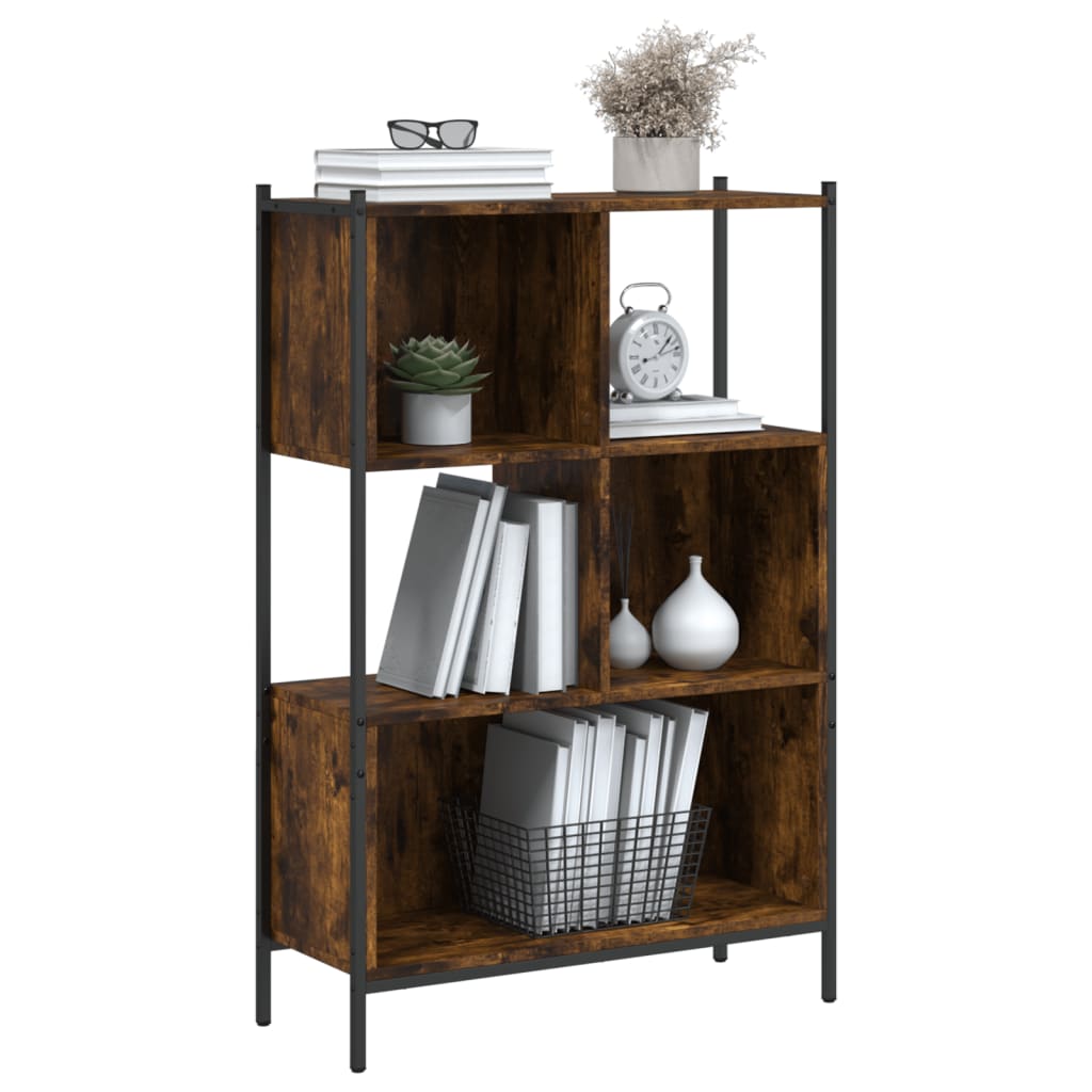 Bibliothèque chêne fumé 72x28x109 cm bois d'ingénierie - XIOS