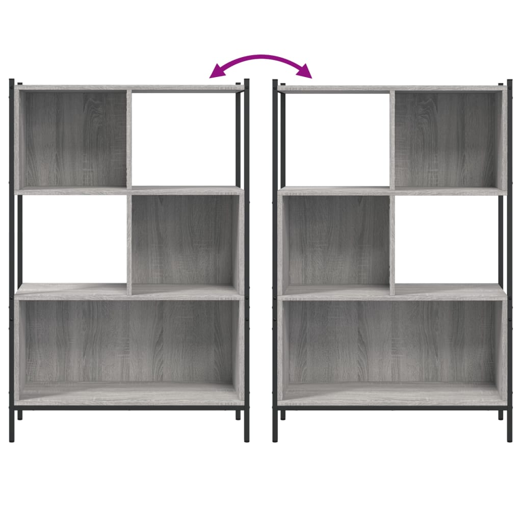 Bibliothèque sonoma gris 72x28x109 cm bois d'ingénierie - XIOS