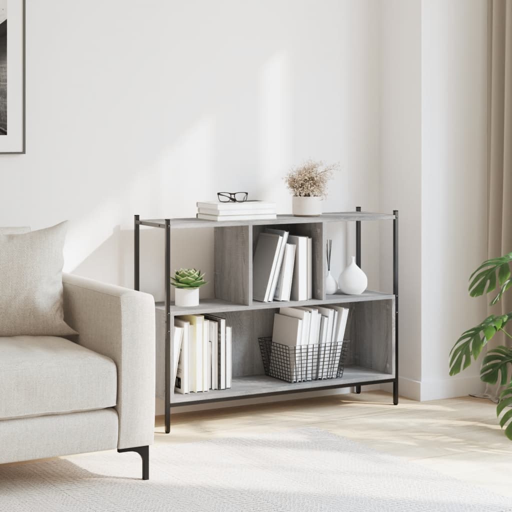 Bibliothèque sonoma gris 102x28x77,5 cm bois d'ingénierie - XIOS