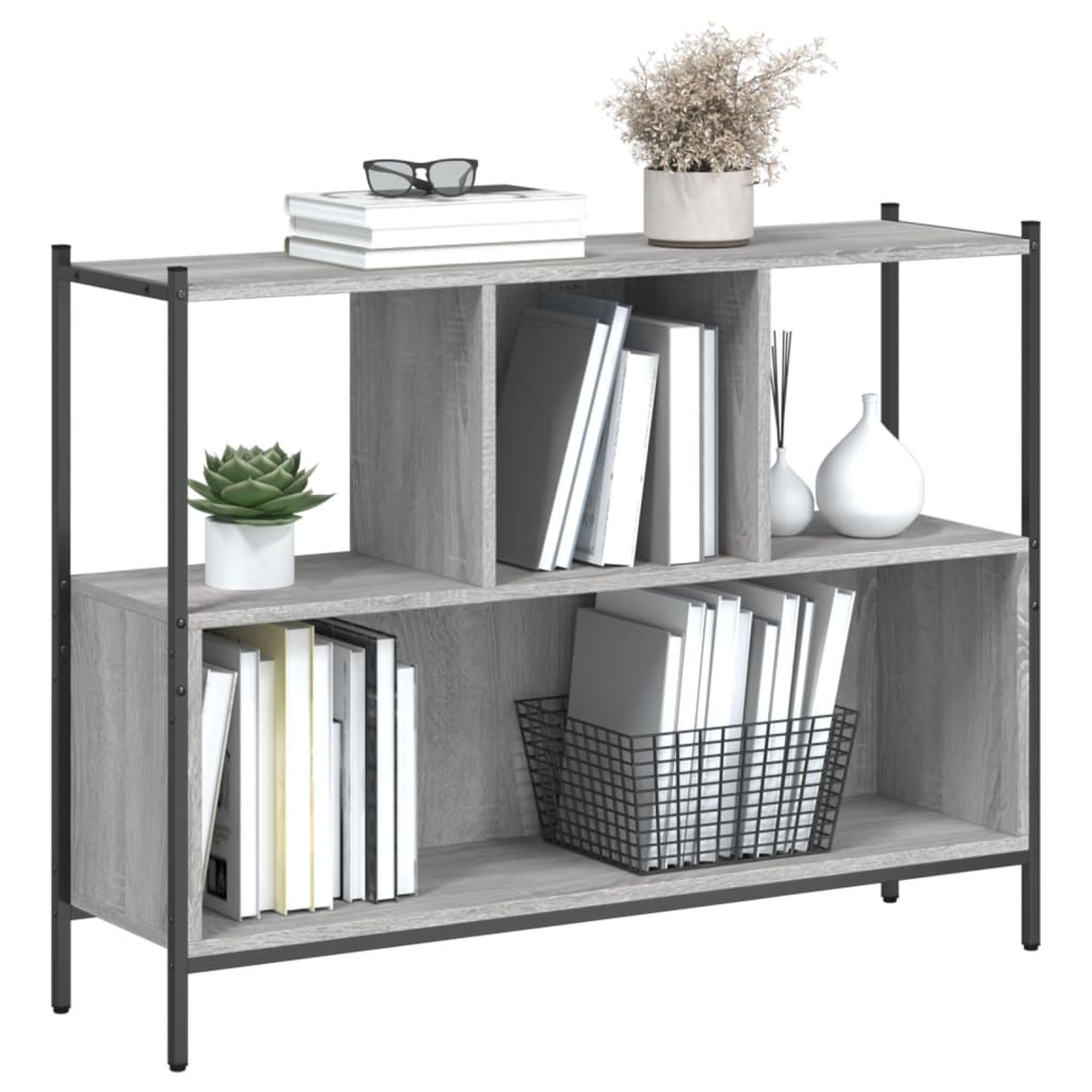 Bibliothèque sonoma gris 102x28x77,5 cm bois d'ingénierie - XIOS