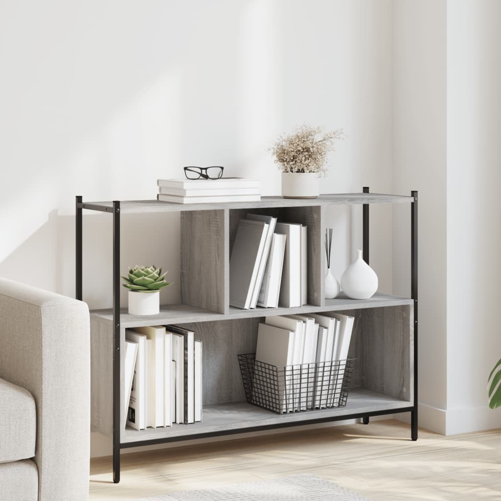 Bibliothèque sonoma gris 102x28x77,5 cm bois d'ingénierie - XIOS