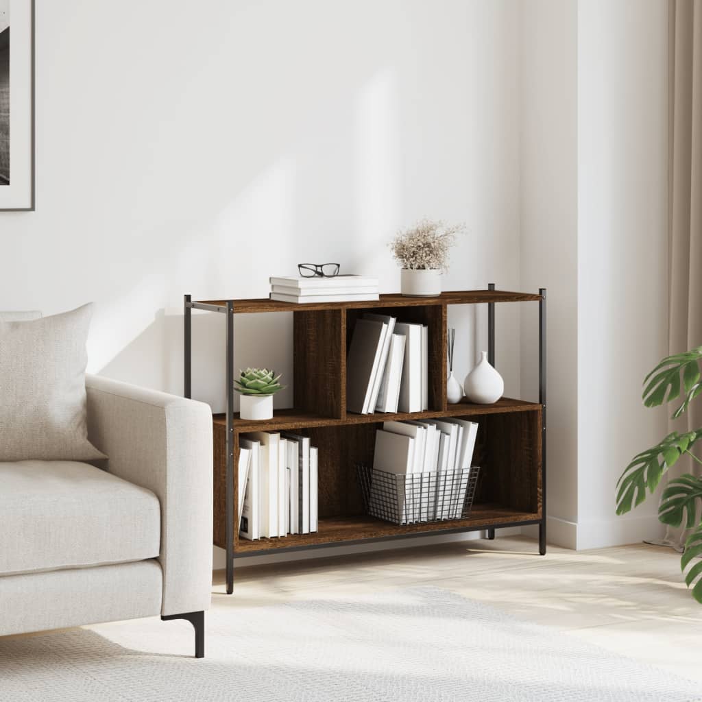 Bibliothèque chêne marron 102x28x77,5 cm bois d'ingénierie - XIOS