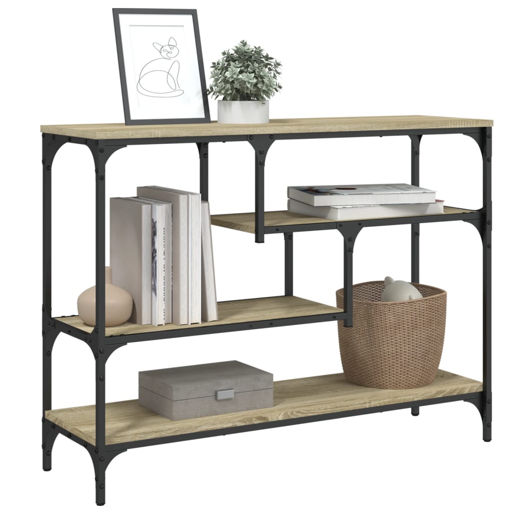 Table console chêne sonoma 100x30x75 cm bois d'ingénierie - XIOS