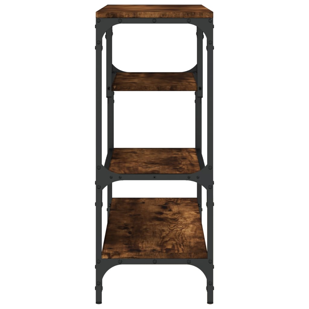 Table console chêne fumé 100x30x75 cm bois d'ingénierie - XIOS