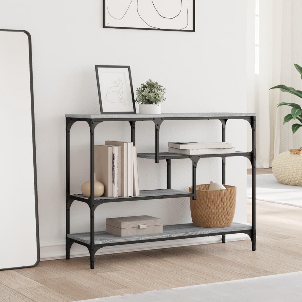 Table console sonoma gris 100x30x75 cm bois d'ingénierie - XIOS