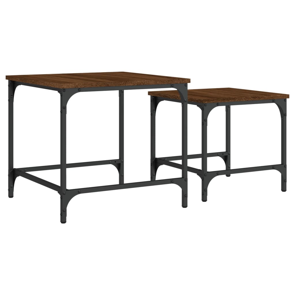 Tables basses gigognes 2 pcs chêne marron bois d'ingénierie - XIOS